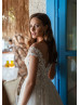 Beaded Floral Lace Glitter Tulle Fairy Wedding Dress